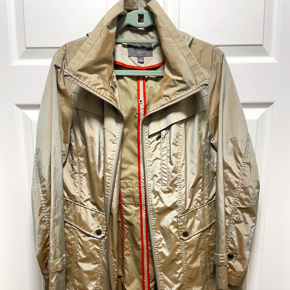 COLE HAAN Jacket Topaz Unlined Lightweight Packable Hooded Women's Large